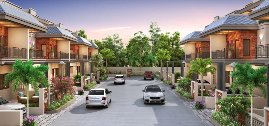 Luxury bungalow exterior view